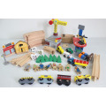 Nouveau populaire 70 pcs Crane Farm Railway Magnetic Wooden Thomas Train Toy